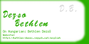dezso bethlen business card